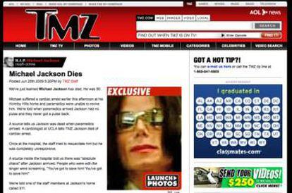 TMZ fue el primer medio en publicar la muerte de Michael Jackson.