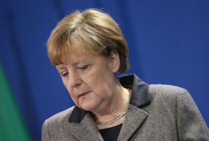 La canciller alemana, Angela Merkel, hoy en Berlín.
