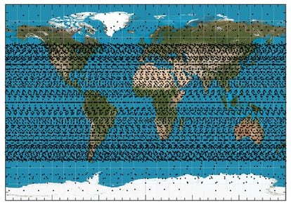 Ubicación de la constelación de satélites de Starlink según el estudio de la Sociedad Española de Astronomía.