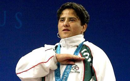 Soraya Jim&eacute;nez, tras ganar la medalla en Sydney.