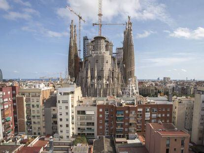 La Sagrada Família, en obres.