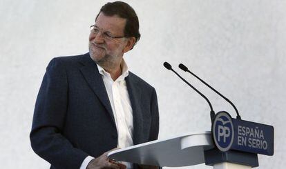 Mariano Rajoy, este sábado en Valencia.