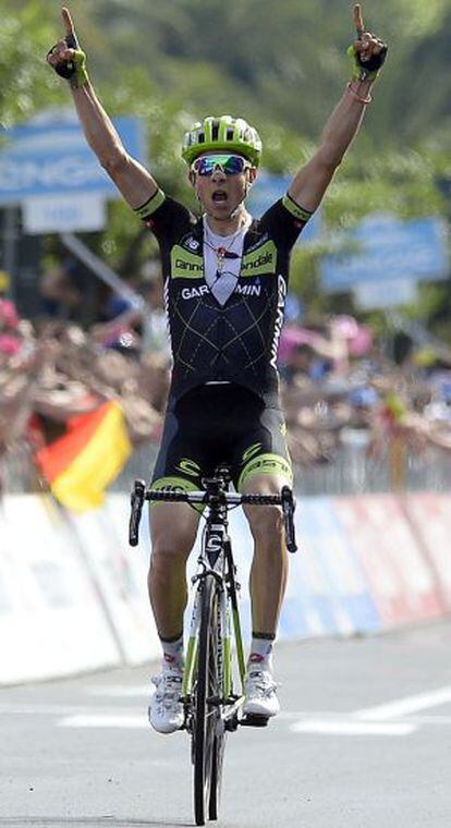 Formolo celebra su victoria en la cuarta etapa del Giro, este martes.