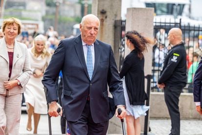 El rey Harald de Noruega, en un acto oficial en Oslo el 11 de junio de 2022.