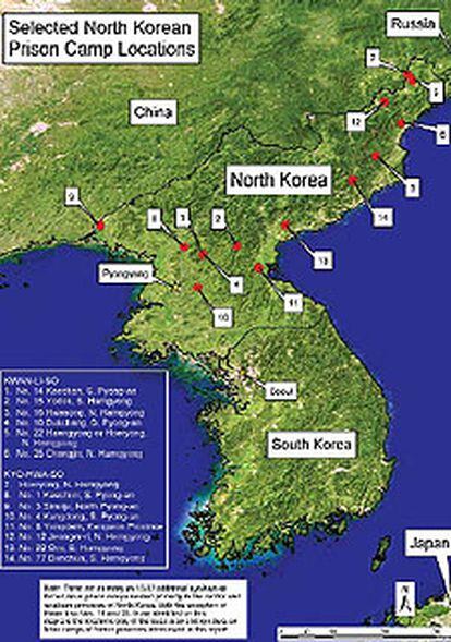 Situación de 14 de los 36 campos en Corea del Norte.