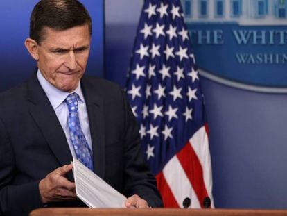 El exconsejero para la Seguridad Nacional, Michael Flynn, en la Casa Blanca.