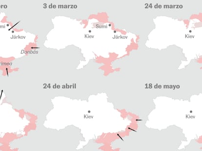 Cómo ha cambiado el mapa de Ucrania en tres meses de guerra