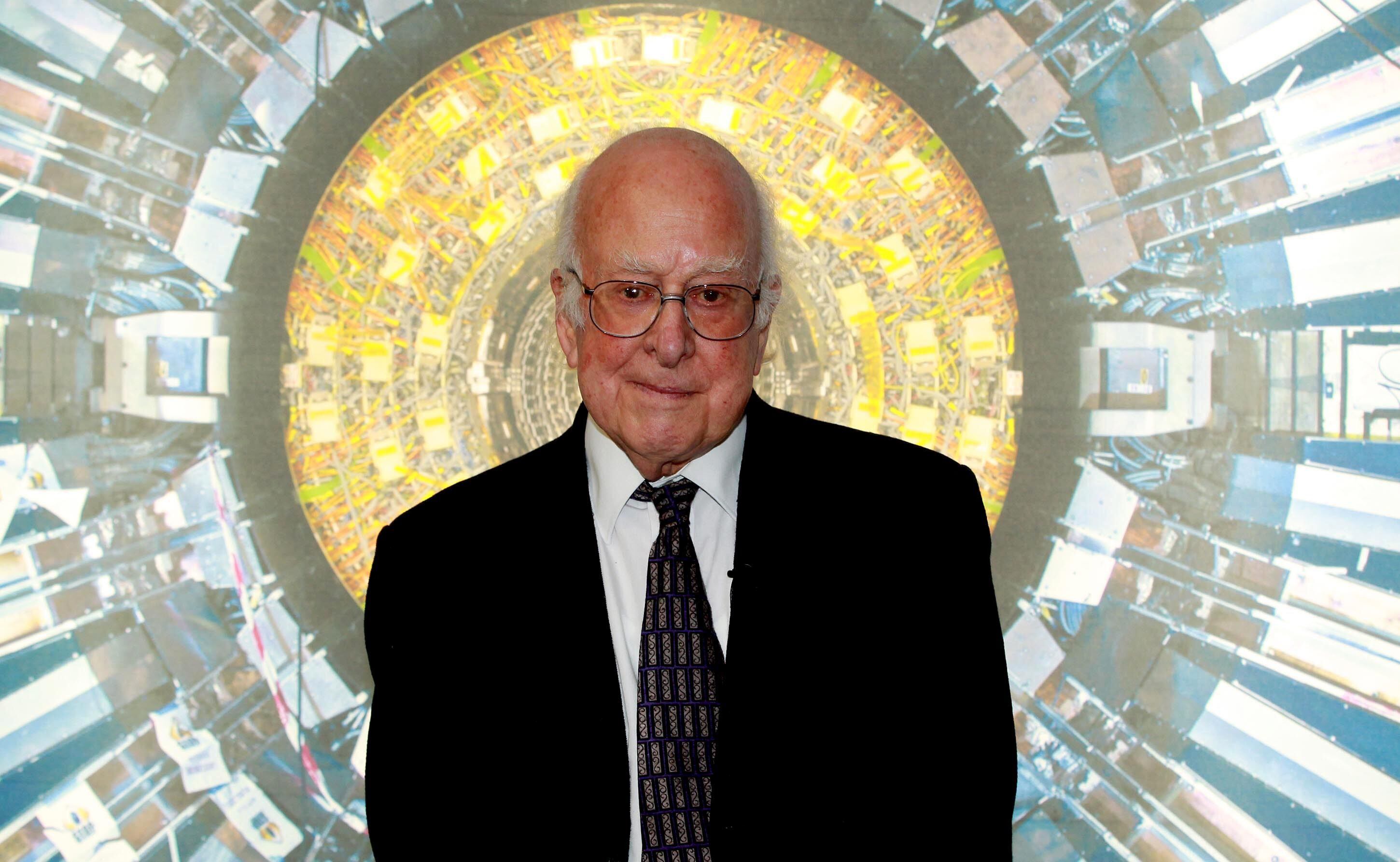 Nobel laureate Professor Peter Higgs at the Science Museum, London, ahead of the opening of the the museum's new Collider exhibition, which gives visitors a behind-the-scenes look at the Large Hadron Collider (LHC) and Cern particle physics laboratory in Geneva.   (Photo by Sean Dempsey/PA Images via Getty Images)