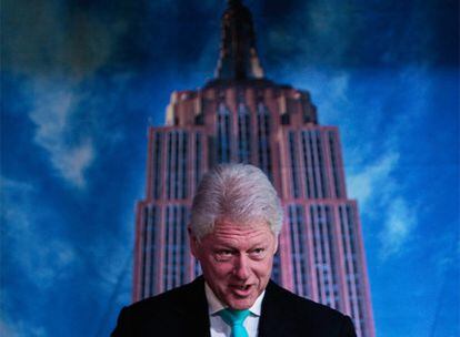 Bill Clinton, durante la presentación del proyecto de remodelación del rascacielos.