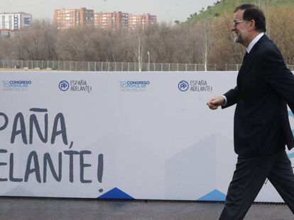 Mariano Rajoy, presidente del Gobierno y del PP, en el congreso del partido.