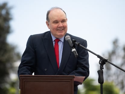 Rafael López Aliaga durante un evento político en Perú, el 2 de febrero 2023.