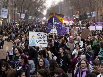 Manifestación feminista del 8M, celebrada en Barcelona el año pasado.