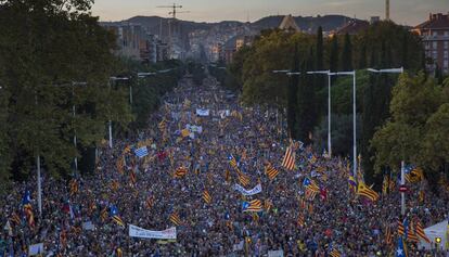 Manifestación contra la sentencia del 'procés', en Barcelona.
