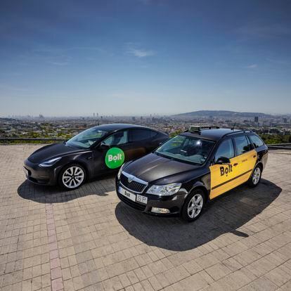 Imagen promocional de los taxis y coches VTC de Bolt en Barcelona