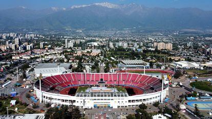 Vista aérea del Estadio Nacional en Santiago (Chile).