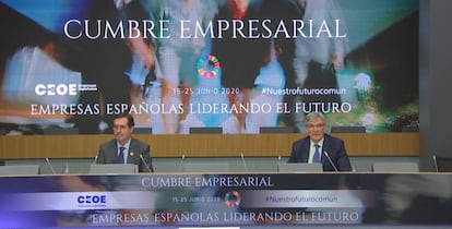 Antonio Garamendi, presidente de CEOE, junto a Fernando Ruiz, presidente de Deloitte España.