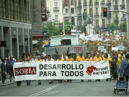 Manifestación en Madrid de las plataformas Teruel existe y Soria ¡Ya!