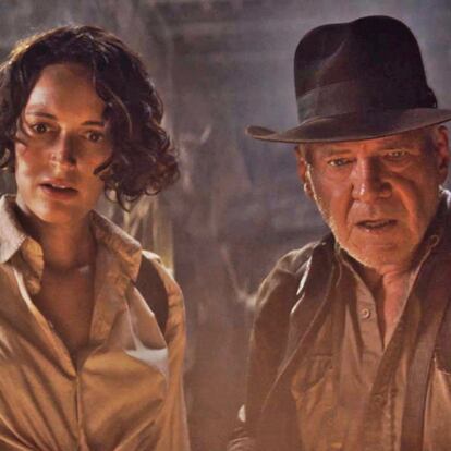 Phoebe Waller-Bridge y Harrison Ford en una imagen de 'Indiana Jones y el dial del destino'.