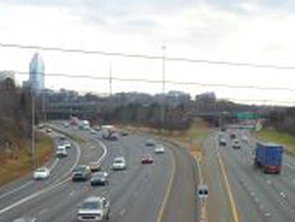 Autopista I-77, en el &aacute;rea metropiltana de Charlotte, Carolina del Norte.