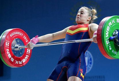 Irene Martínez, en plena competición.