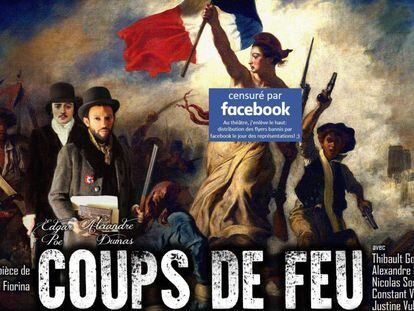 Anuncio de la obra 'Disparos en la calle Saint-Roch' censurado por Facebook.