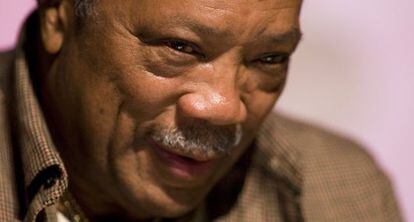 El productor y músico Quincy Jones, durante una rueda de prensa.