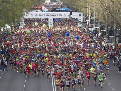 Salida del Maratón de Madrid en la pasada edición de 2018.