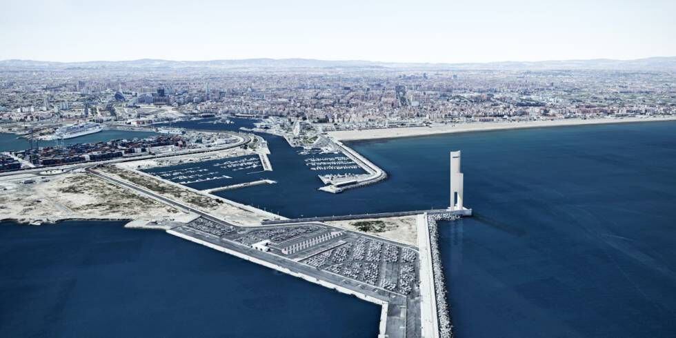 Simulación de la Torre Eólica en el Puerto de Valencia..