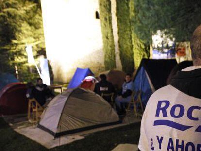 Acampada de los trabajadores de Roca, en diciembre pasado.