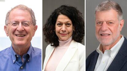 Los investigadores estadounidenses Jeffrey Gordon, Bonnie Bassler y Peter Greenberg.