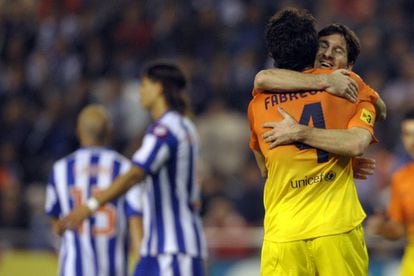 Messi celebra el tercer gol.