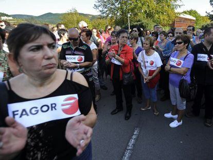 Protesta en defensa de los puestos de trabajo de Fagor Electrodom&eacute;sticos.