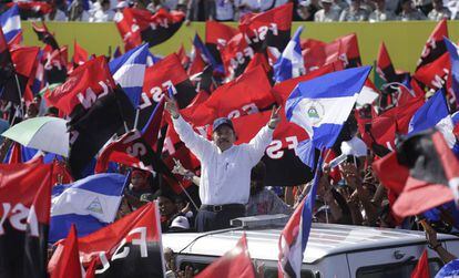Daniel Ortega el 19 de julio, en la celebración del aniversario de la revolución sandinista.