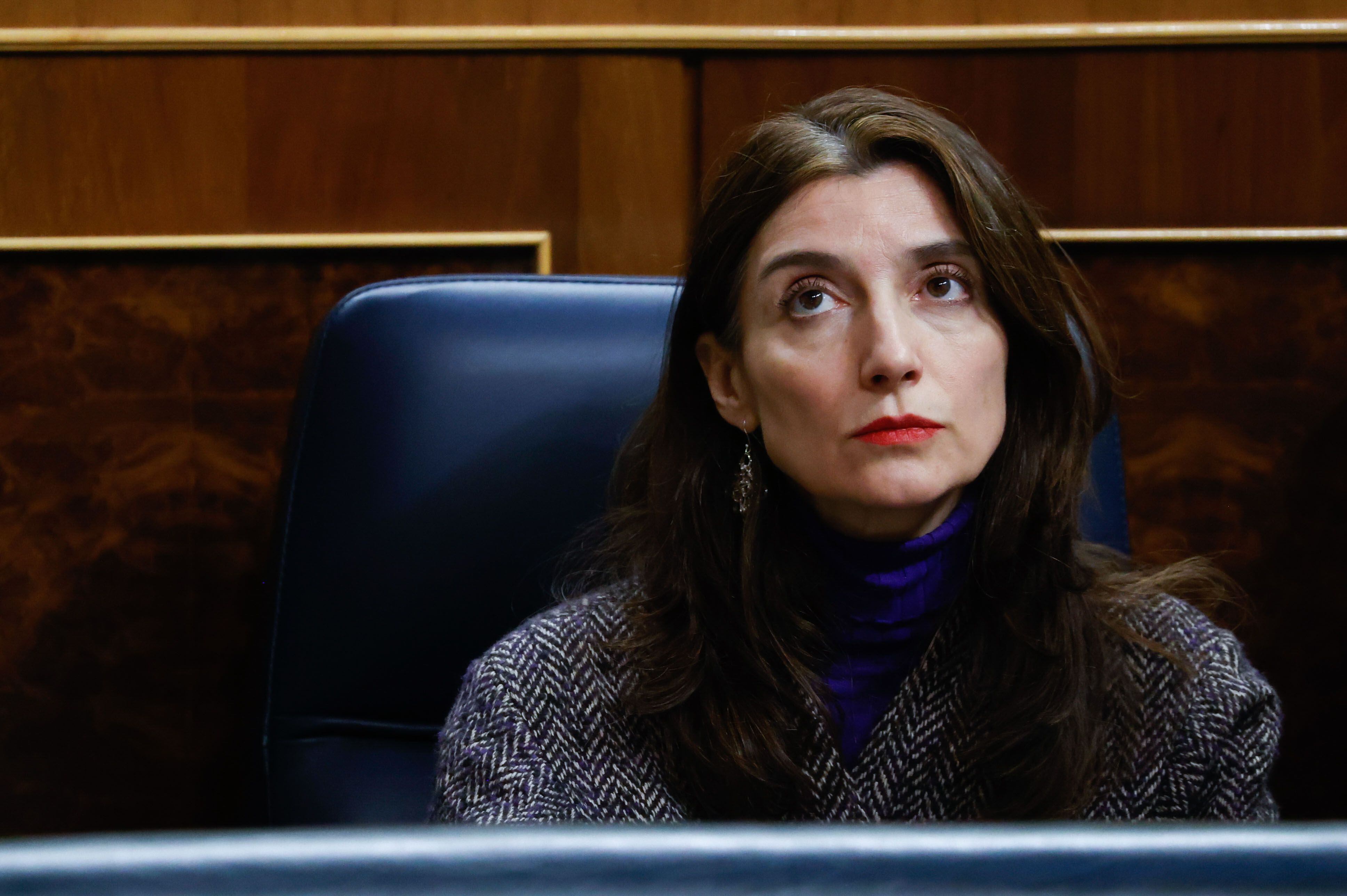 MADRID, 08/02/2023.-  La ministra de Justicia, Pilar Llop, durante la sesión de control al Gobierno este miércoles en el Congreso. EFE/ Mariscal
