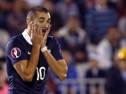 Benzema, en un partido con Francia.