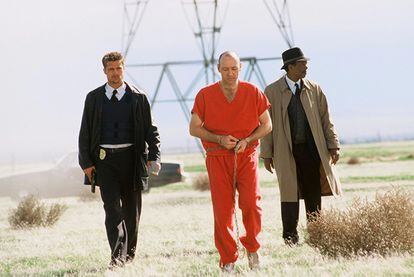Brad Pitt, Kevin Spacey y Morgan Freeman en una imagen de 'Seven', de David Fincher. 