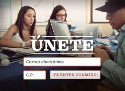 Portada de la página en español de la campaña de reelección del presidente Obama.