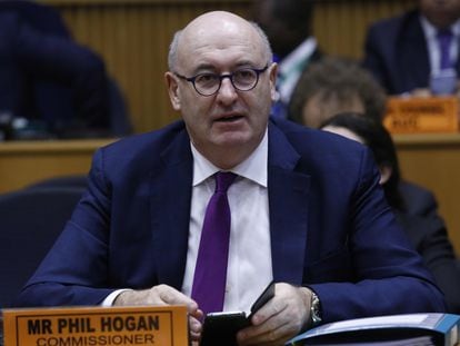 El comisario europeo de Comercio, Phil Hogan, en febrero.