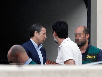 Eduardo Zaplana, en mayo tras ser detenido por la Guardia Civil.