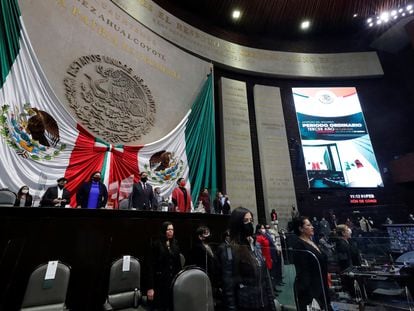 Sesión del Congreso mexicano, este lunes.