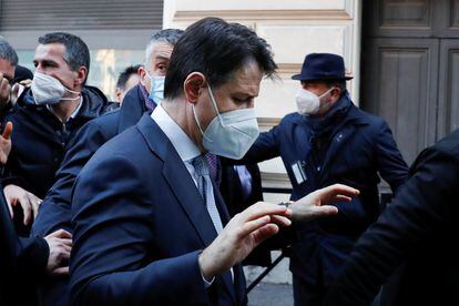 El primer ministro de Italia, Giuseppe Conte, este miércoles en Roma.