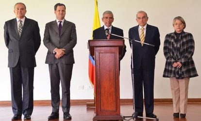 El general Enrique Mora durante una declaraci&oacute;n este martes en Bogot&aacute;.