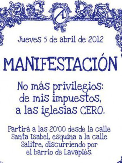 Cartel de la manifestación atea.