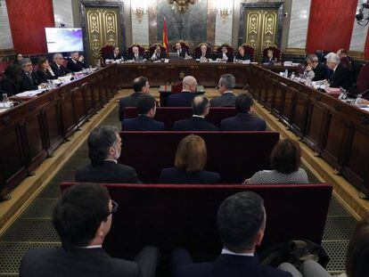 Los doce líderes independentistas acusados por el proceso soberanista catalán.