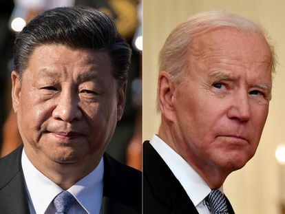 El presidente de China, Xi Jinping, y el presidente de EE UU, Joe Biden.