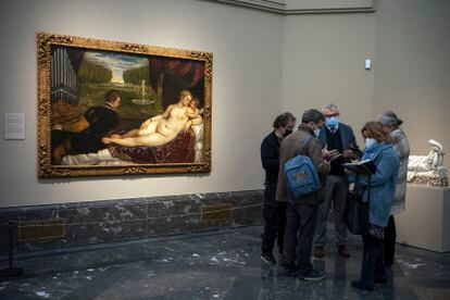 El cuadro 'Venus recreándose con el Amor y la Música', de Tiziano.