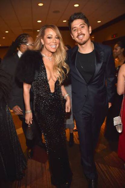 La cantante Mariah Carey con el bailar&iacute;n Bryan Tanaka el pasado 27 de enero en Nueva York.