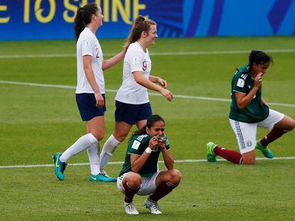 La mexicana Reyes tras el fin del partido.