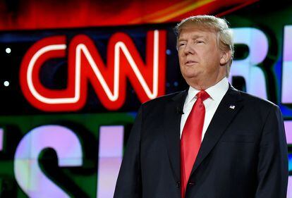 Donald Trump, durante el debate de candidatos a la presidencia de la CNN de 2015 en The Venetian Las Vegas, en Las Vegas (Nevada).