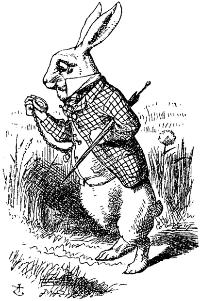 El conejo blanco, según una ilustración de John Tenniel en 'Alicia en el país de las maravillas'.